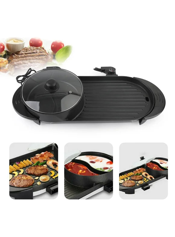Olla Eléctrica 2 en 1 Parrilla + Hot Pot RAF 1800W