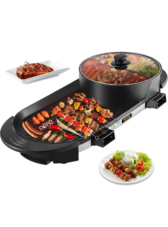 Olla Eléctrica 2 en 1 Parrilla + Hot Pot RAF 1800W