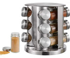 Organizador Giratorio de Especias Premium – 12 Frascos de Vidrio